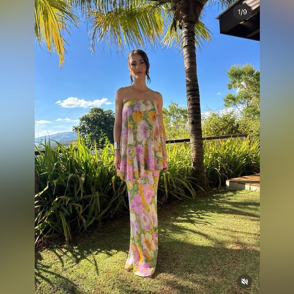 Zara Strapless Dress - Pastel Floral- limited edition
